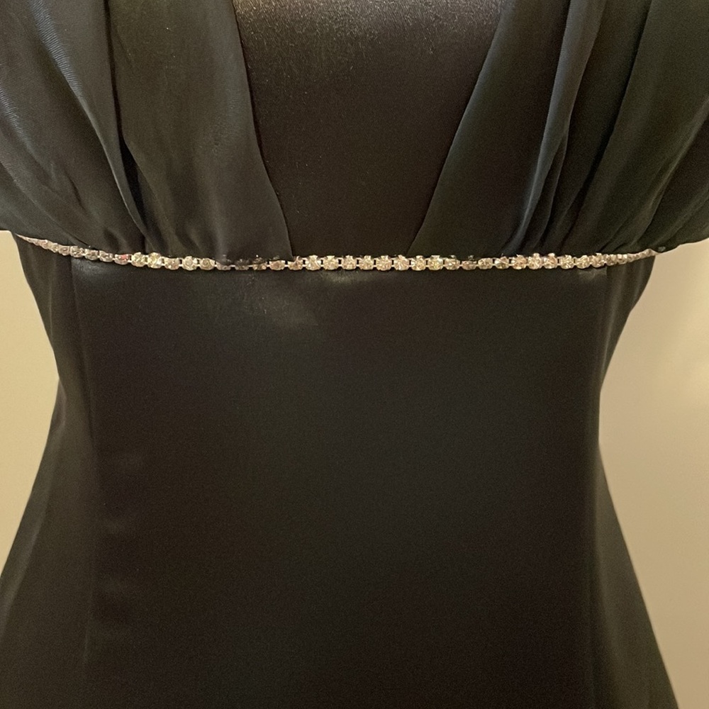 GO Jane A-line satin bridesmaid dress with beaded and sheer detail - Picture 3 of 9